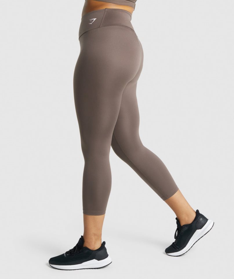 Women's Gymshark Training 7/8 Leggings Brown | CA 3867N0